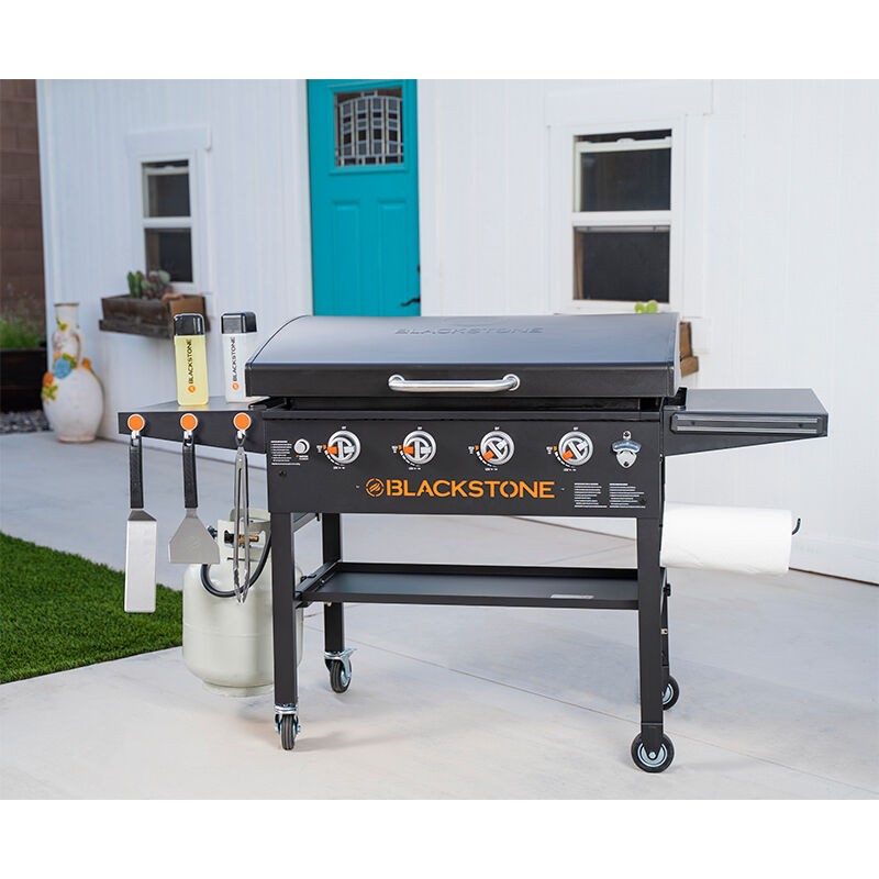Blackstone 36 in. Liquid Propane Gas Flat Top Griddle with Side Tables - Black, , hires