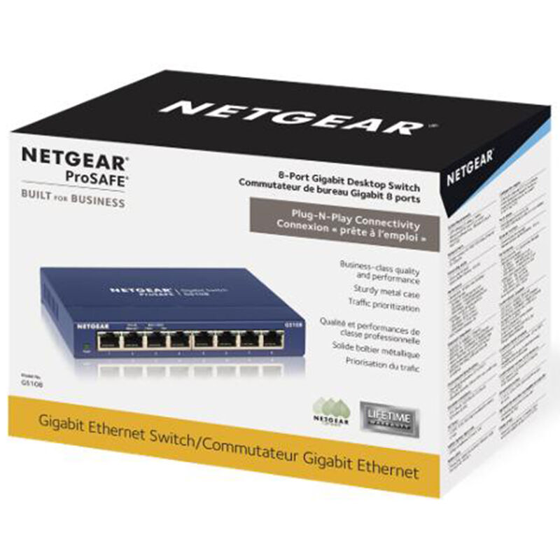 NETGEAR - 8-Port 10/100/1000 Gigabit Ethernet Unmanaged Switch
