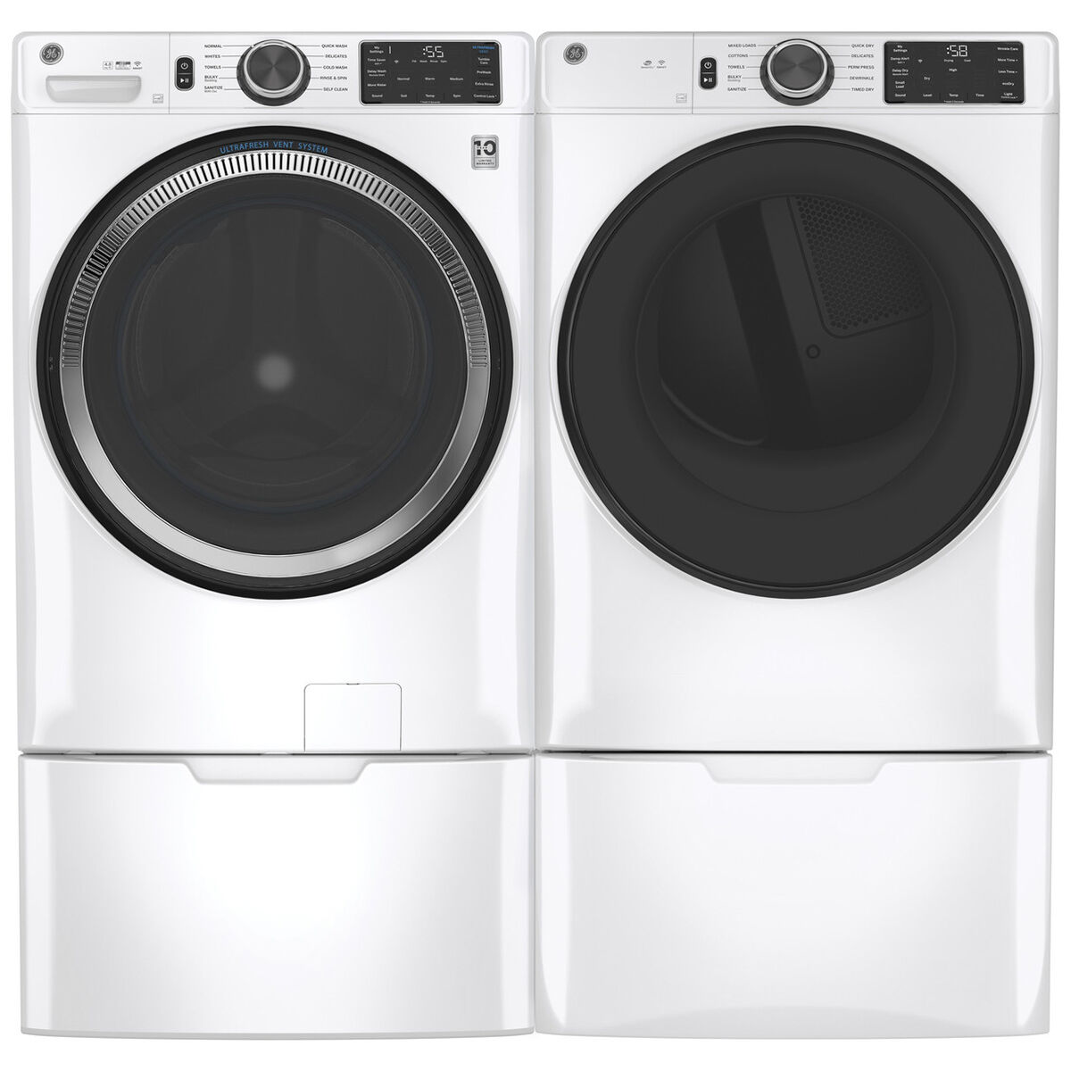 GE 28 in. 4.8 cu. ft. Smart Stackable Front Load Washer with
