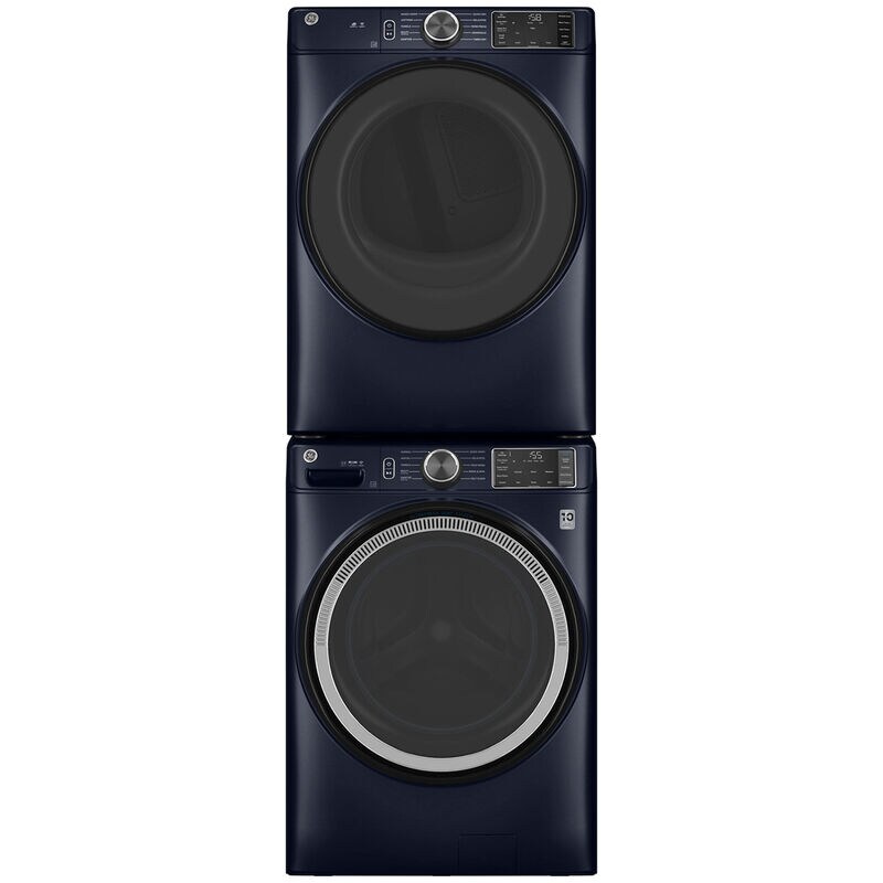 GE 28 in. 4.8 cu. ft. Smart Stackable Front Load Washer with UltraFresh Vent System with OdorBlock, Microban Antimicrobial Technology & Sanitize with Oxi - Sapphire Blue, Sapphire Blue, hires