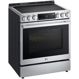 LG Studio 30 in. 6.3 cu. ft. Smart Air Fry Convection Oven Slide-In Electric Range with 5 Induction Zones - Stainless Steel, , hires