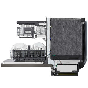 LG 24 in. Top Control Flush-Mount Smart Dishwasher with 46 dBA Sound level, 3rd-Rack, Dynamic Heat Dry with AutoVent Dry & Pocket Handle - Black Stainless Steel, , hires