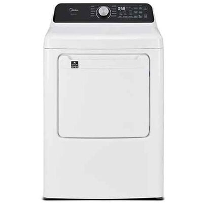 Midea 27 in. 7.0 cu. ft. Smart Gas Dryer with Sensor Dry & Sanitize Cycle - White | MLTG45N4BWW