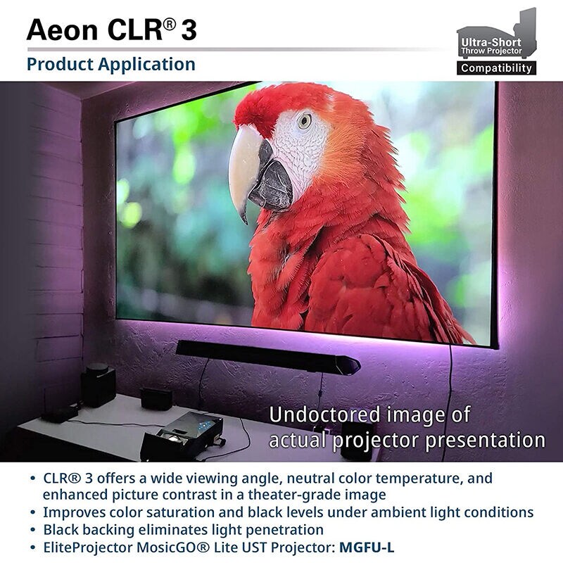 Elite Screens 123" Edge Free Fixed Frame Projection Screen for Ultra-Short- Throw Projectors, , hires