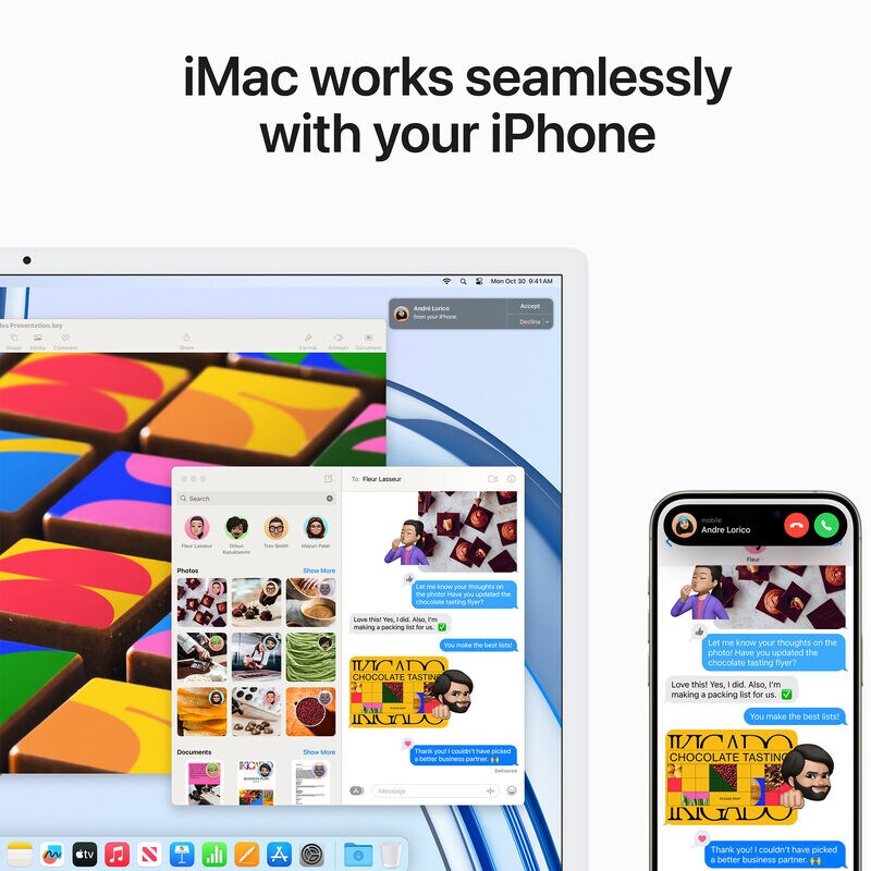 Apple iMac 24 in. (2023) with Apple M3 8-Core CPU, 10-Core GPU, 8 GB RAM, 256 GB SSD & Mac OS - Blue, , hires