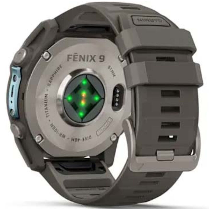 Garmin fenix 9 51 mm, AMOLED Smart Watch - Titanium with Pebble Gray Silicone Band, , hires
