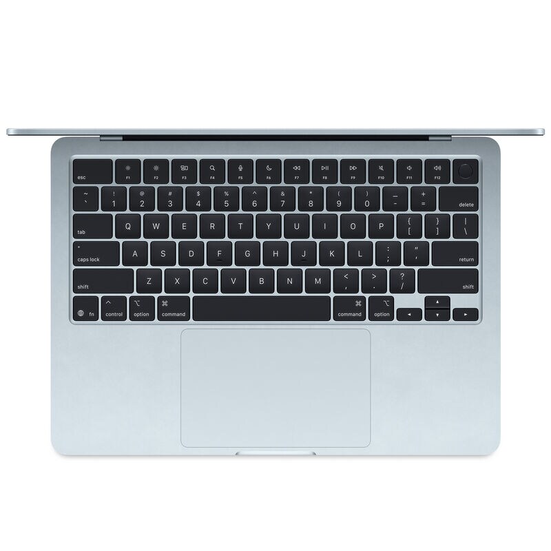 Apple MacBook Air (2025) 13.6 in. Notebook with Apple Intelligence, Apple M4 10-Core CPU, 10-Core GPU, 24 GB RAM, 512 GB SSD, up to 18 Hrs. of Battery Life & Mac OS - Sky Blue, , hires