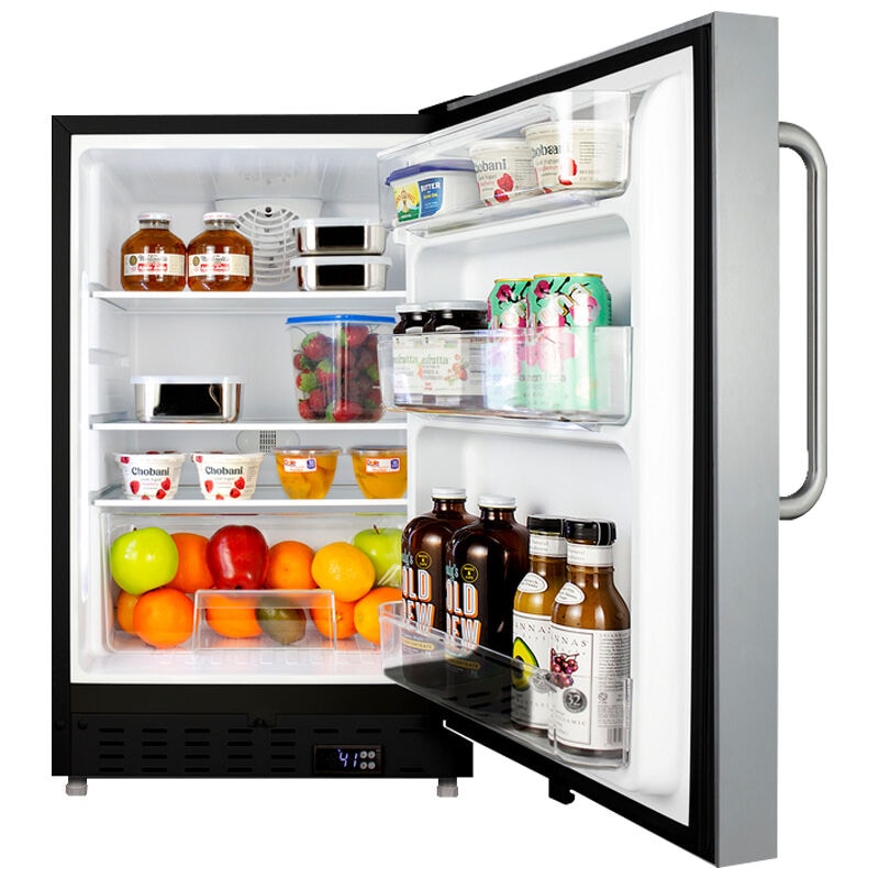 Summit 21 in. 3.5 cu. ft. Undercounter Refrigerator with Towel Bar Handle - Stainless Steel, , hires