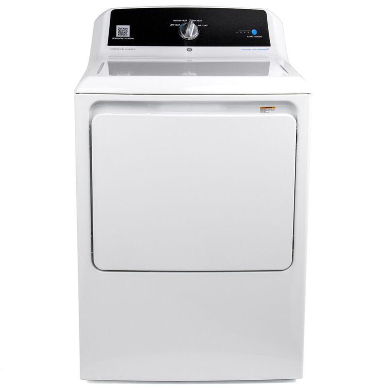 GE 27 in. 7.4 cu. ft. Smart Commercial Gas Dryer with Sensor Dry & Built-In App Payment System - White, , hires