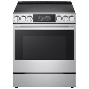 LG Signature 30 in. 6.3 cu. ft. Smart Air-Fry True European Convection Slide-in Electric Range with 4 Induction Burners & 1 Radiant Burner - PrintProof Stainless Steel, , hires