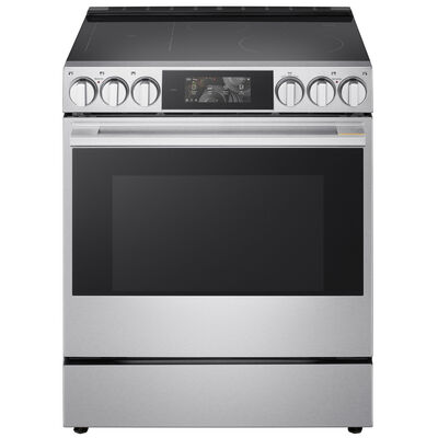LG Signature 30 in. 6.3 cu. ft. Smart Air-Fry True European Convection Slide-in Electric Range with 4 Induction Burners & 1 Radiant Burner - PrintProof Stainless Steel | LSIU6339XE