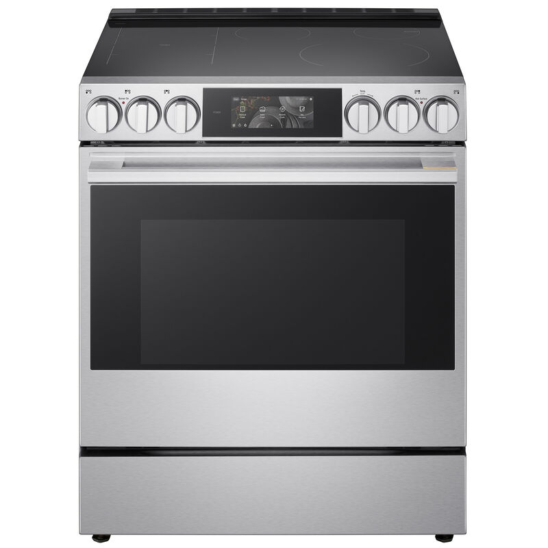 LG Signature 30 in. 6.3 cu. ft. Smart Air-Fry True European Convection Slide-in Electric Range with 4 Induction Burners & 1 Radiant Burner - PrintProof Stainless Steel, , hires