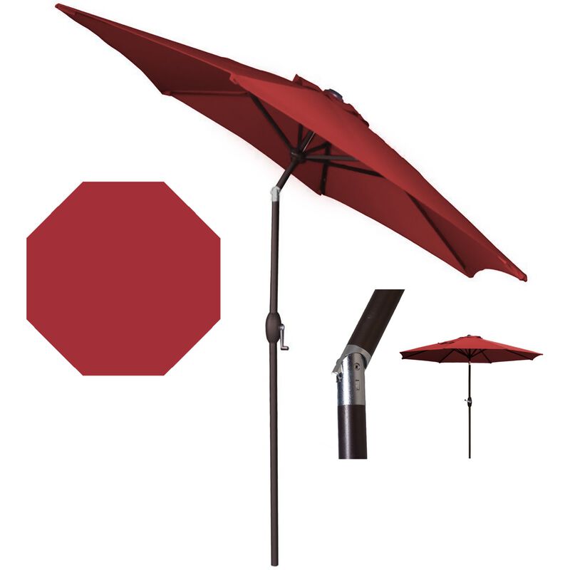 Panama Jack 9 Ft Patio Umbrella With Crank - Red, , hires