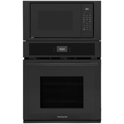 Frigidaire 27 in. 5.4 cu. ft. Electric Oven/Microwave Combo Wall Oven with Standard Convection & Self Clean - Black | FCWM2727AB