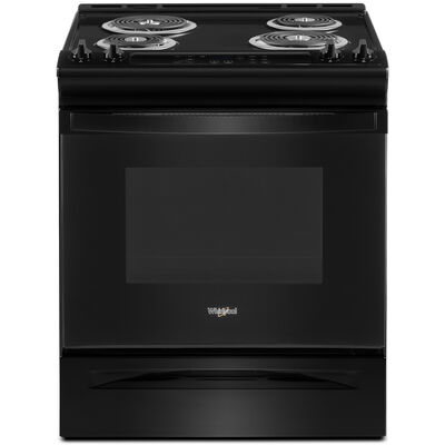 Whirlpool 30" Electric Range with 4 Coil Burners, 4.8 Cu. Ft. Single Oven & Storage Drawer - Black | WEC310S0LB