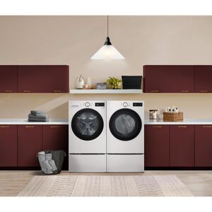 LG 27 in. 5.0 cu. ft. Smart Stackable Front Load Washer with TurboWash 360, AI DD Built-In Intelligence, Sanitize & Steam Cycle - Alpine White, , hires