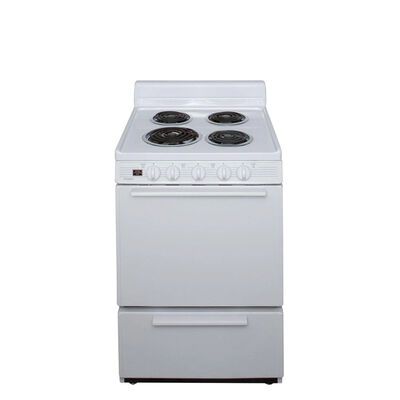 Premier 24 in. 3.0 cu. ft. Oven Freestanding Electric Range with 4 Coil Burners - White | ECK1000