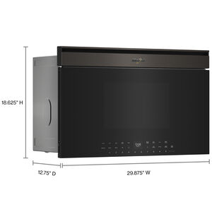 Whirlpool 30 in. 1.1 cu. ft. 1000W Smart Built-In Microwave with Convection & Sensor Cooking - Black Stainless, , hires