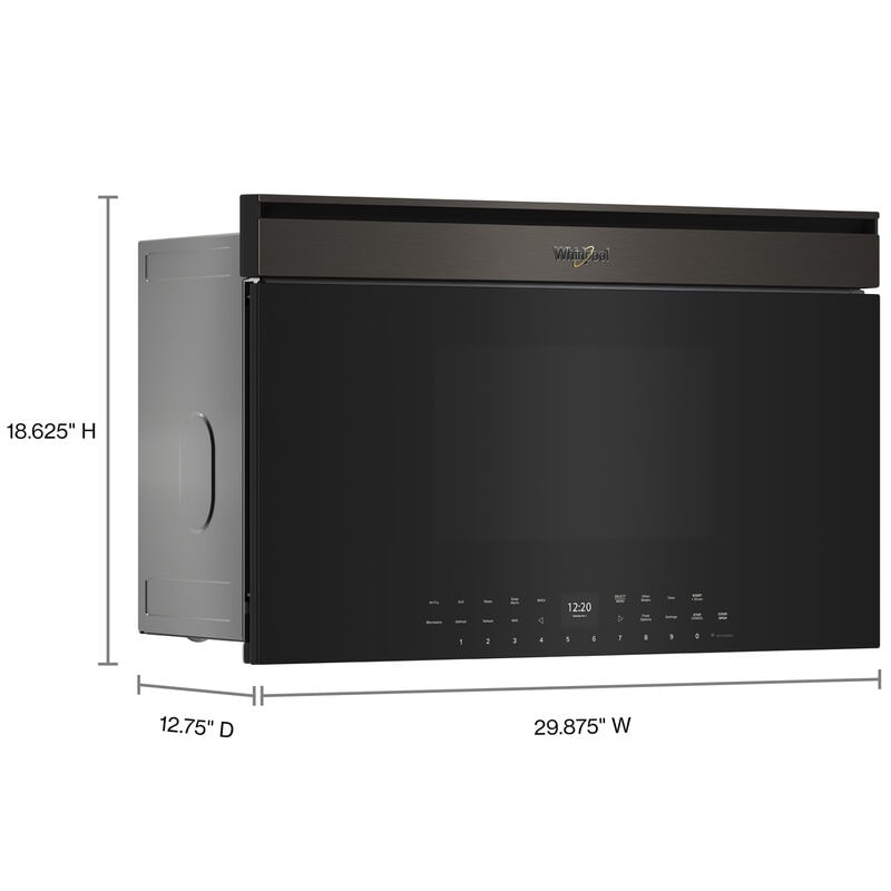 Whirlpool 30 in. 1.1 cu. ft. 1000W Smart Built-In Microwave with Convection & Sensor Cooking - Black Stainless, , hires