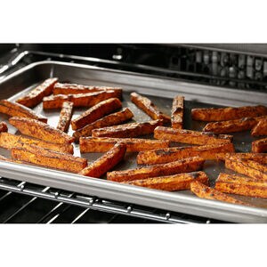 Cafe 30 in. 5.7 cu. ft. Smart Air Fry True European Convection Slide-In Dual Fuel Range with 6 Sealed Burners & Griddle - Stainless Steel, , hires