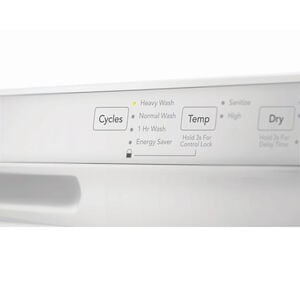 Frigidaire 24 in. Front Control Dishwasher with 54 dBa Sound Level, MaxDry & Pocket - White, White, hires