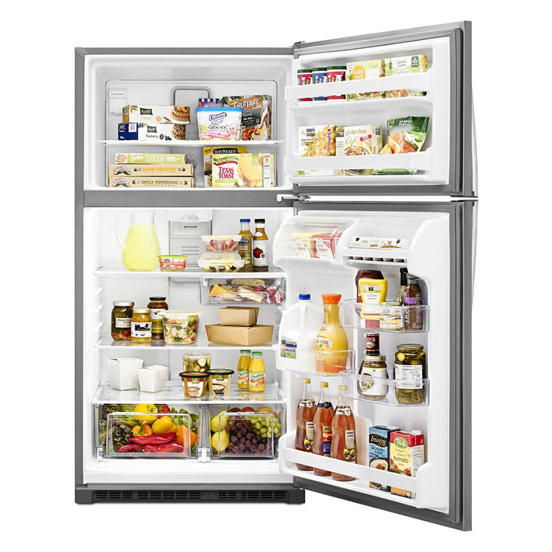 Whirlpool 33 in. 20.5 cu. ft. Top Freezer Refrigerator - Monochromatic Stainless Steel, Monochromatic Stainless Steel, hires