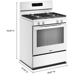 Whirlpool 30 in. 5.1 cu. ft. Gas Range with 4 Sealed Burners - White, , hires