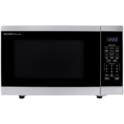 Sharp 21 in. 1.4 cu. ft. Countertop Microwave with 11 Power Levels & Sensor Cooking - Stainless Steel | SMC1465HM