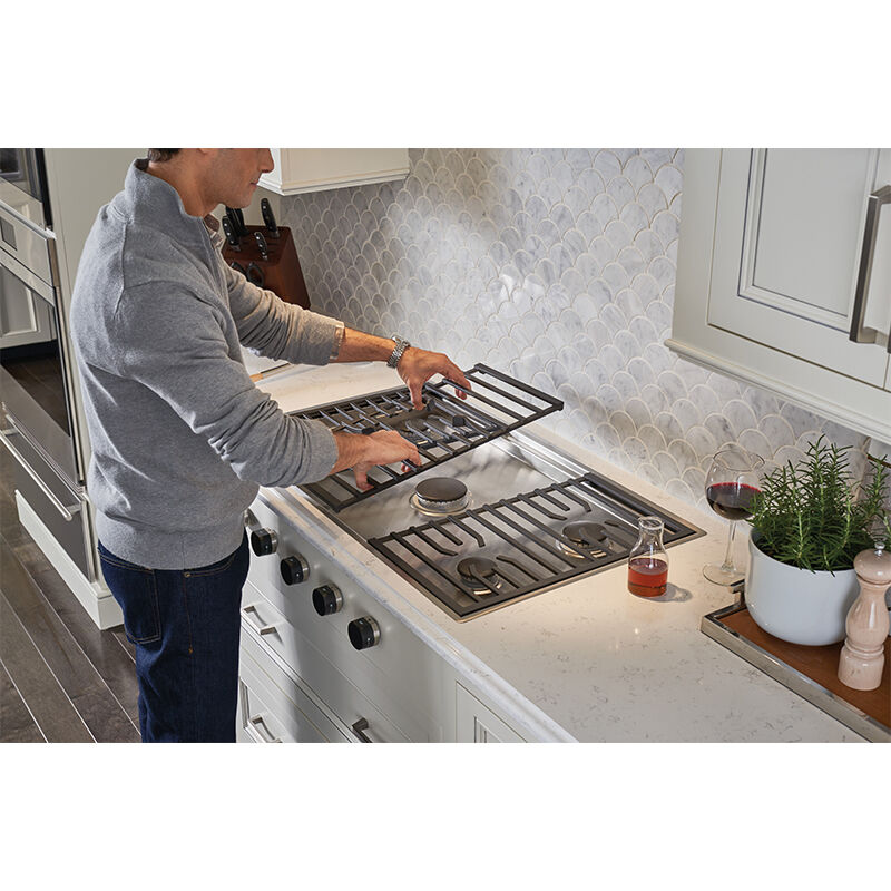 Wolf Contemporary Series 36 in. 5-Burner LP Gas Cooktop with Simmer Burner & Power Burner - Stainless Steel, , hires