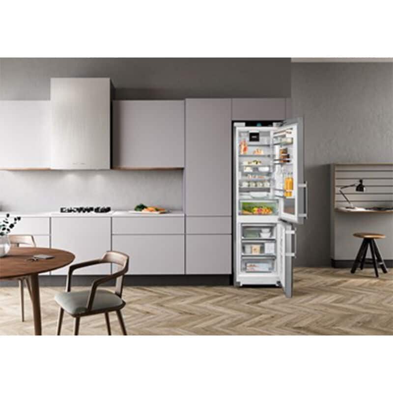 Liebherr Peak 24 in. 12.8 cu. ft. Smart Counter Depth Bottom Freezer Refrigerator Right Hinged - Stainless Steel, , hires