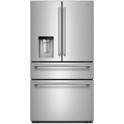 Maytag 36 in. 28.9 cu. ft. 4-Door French Door Refrigerator with Ice & Water Dispenser - Fingerprint Resistant Stainless Steel | MRMF5436TZ