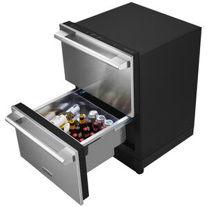 Signature Kitchen Suite 24 in. 3.4 cu. ft. Smart Double Refrigerator & Freezer Drawer - Custom Panel Ready, , hires