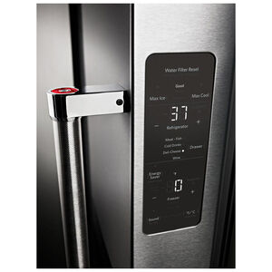 KitchenAid 36 in. 23.8 cu. ft. Counter Depth French Door Refrigerator with Ice & Water Dispenser - Stainless Steel with PrintShield Finish, Stainless Steel with PrintShield Finish, hires