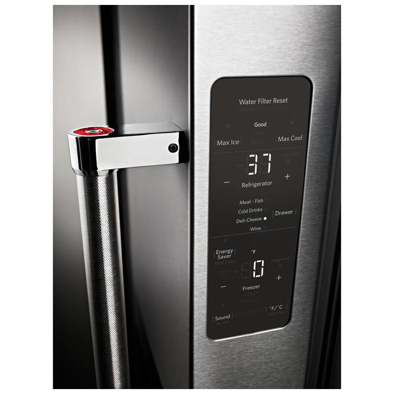 KitchenAid 36 in. 23.8 cu. ft. Counter Depth French Door Refrigerator with Ice & Water Dispenser - Stainless Steel with PrintShield Finish, Stainless Steel with PrintShield Finish, hires