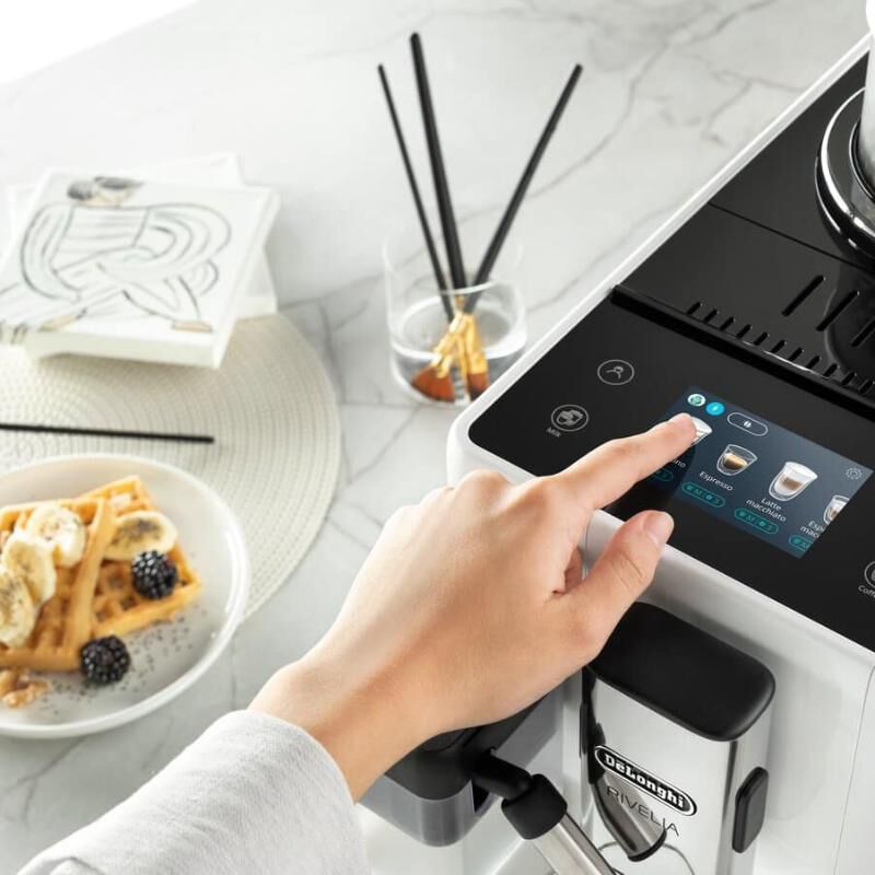 De'Longhi Rivelia Automatic Espresso Machine with Milk Frother and Removable Bean Hoppers - White, White, hires