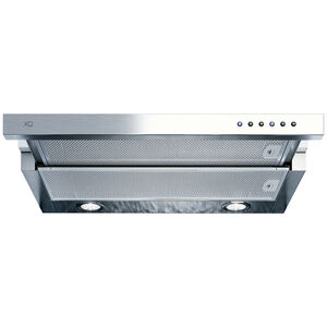 XO 24 in. Slide-Out Style Range Hood with 3 Speed Settings, 600 CFM, Convertible Venting & 2 LED Lights - Stainless Steel, , hires