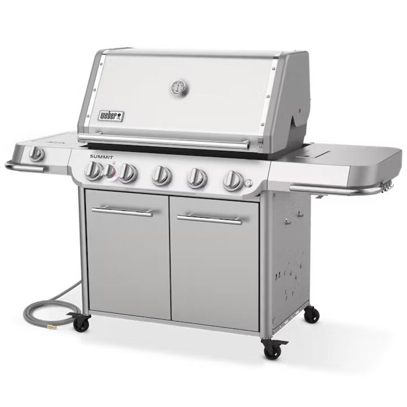 Weber Summit FS38 S Series 5-Burner Natural Gas Grill with Side Burner, Rotisserie & Smoker Box - Stainless Steel, , hires