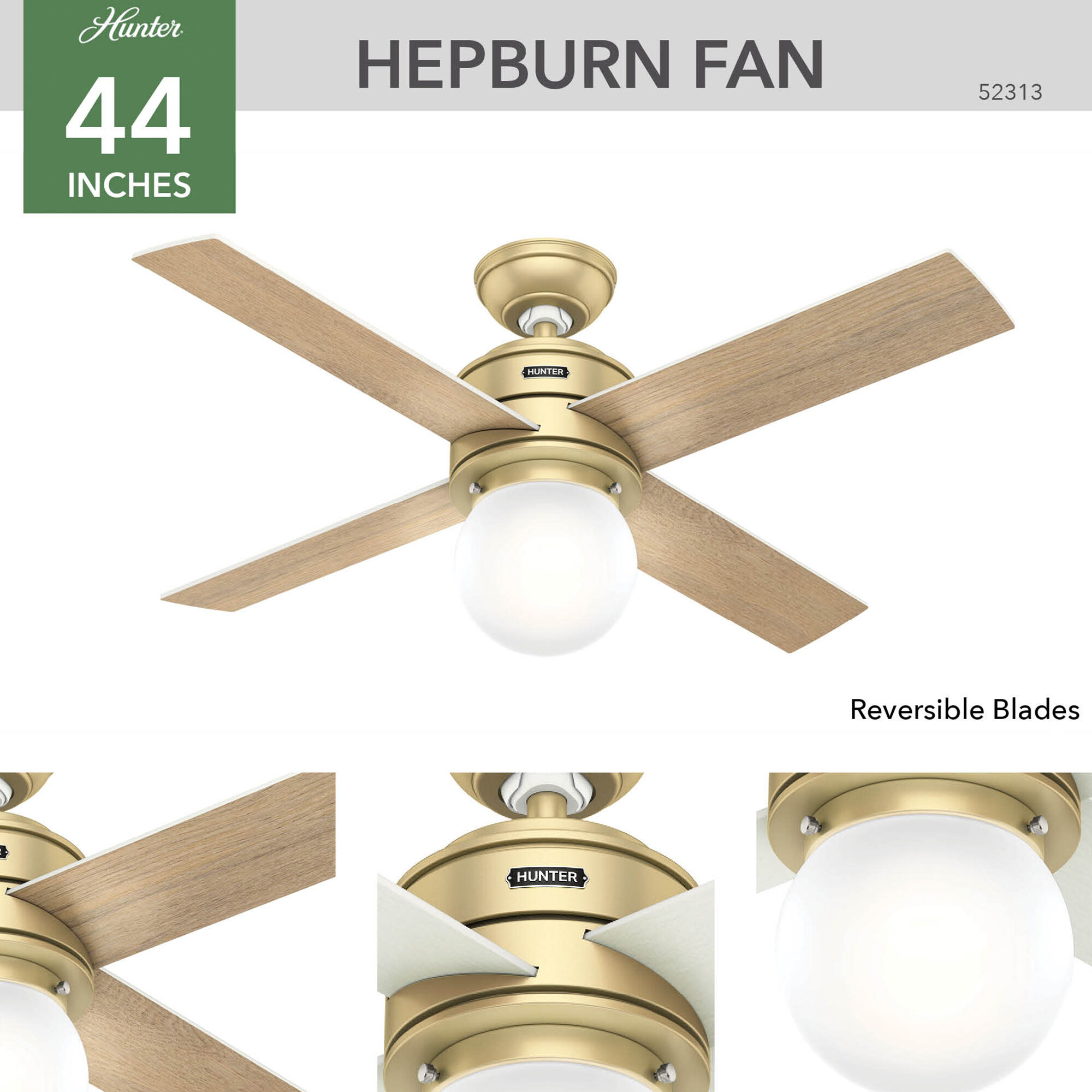 Hunter Hepburn Ceiling Fan - Thumbnail 2