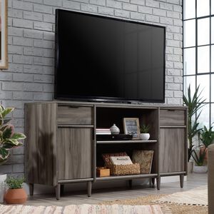 Sauder TV Stand with 2 Drawers and 2 Shelves - Fits TVs up to 65" - Mahogany Brown, , hires