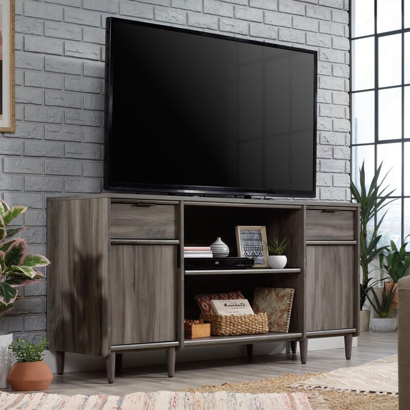 Sauder TV Stand with 2 Drawers and 2 Shelves - Fits TVs up to 65" - Mahogany Brown, , hires