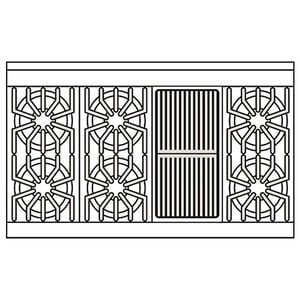 Viking 7 Series 48 in. 6.1 cu. ft. Standard Convection Double Oven Gas Range with 6 Sealed Burners & Griddle - Stainless Steel, , hires