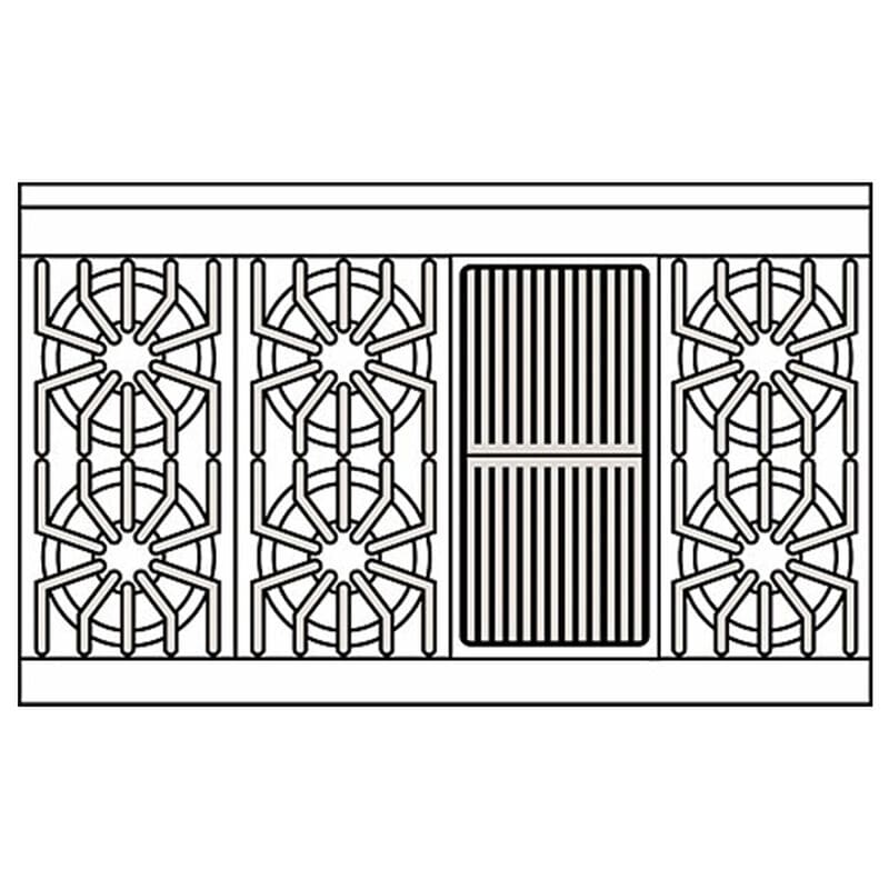 Viking 7 Series 48 in. 6.1 cu. ft. Standard Convection Double Oven Gas Range with 6 Sealed Burners & Griddle - Stainless Steel, , hires