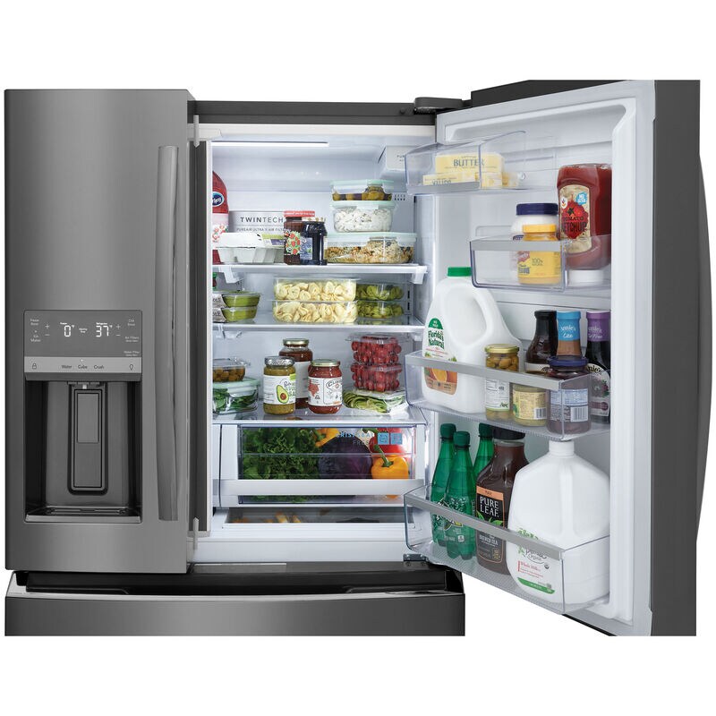 Frigidaire Gallery 36 in. 21.5 cu. ft. Counter Depth 4-Door French Door Refrigerator with Ice & Water Dispenser - Black Stainless, Black Stainless, hires