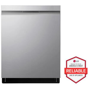 LG 24 in. Top Control Smart Dishwasher with 44 dBa Sound Level, 3rd-Rack, Dynamic Dry & Pocket - PrintProof Stainless Steel, PrintProof Stainless Steel, hires