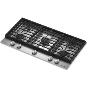 KitchenAid 36 in. 5-Burner Natural Gas Cooktop with Simmer Burner & Power Burner - Stainless Steel, , hires