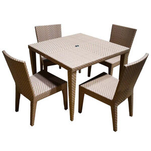 Panama Jack Austin 5-Piece Square Dining Set with Cushions - Honey, , hires