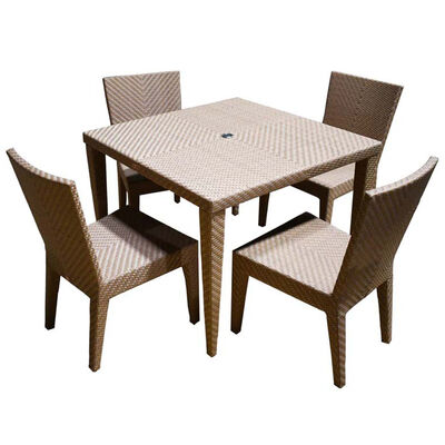 Panama Jack Austin 5-Piece Square Dining Set with Cushions - Honey | PJO3801NAT5D