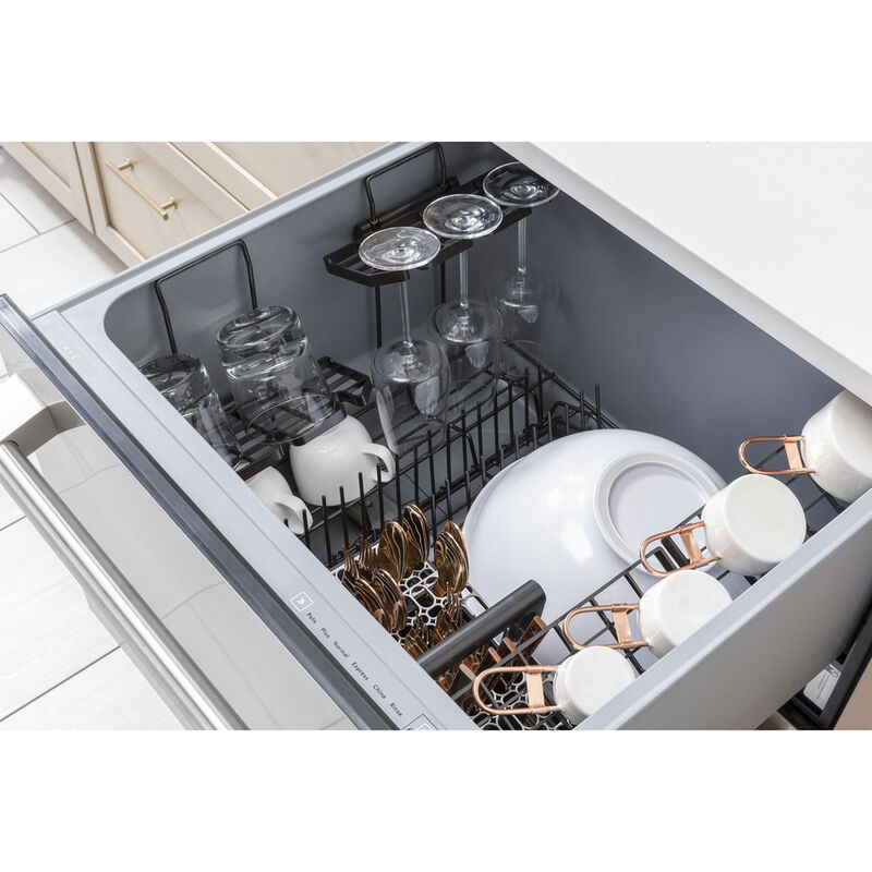 Cafe 24 in. Top Control Flush-Mount Dishwasher Drawer with 49 dBa Sound Level - Matte Black, , hires