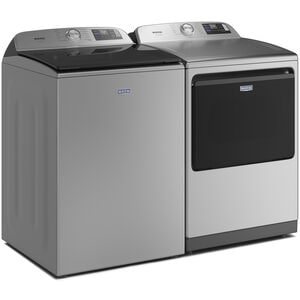 Maytag Pet Pro 27 in. 5.3 cu. ft. Smart Top Load Washer with Impeller & Sanitize with Oxi - Classic SIlver, Classic Silver, hires