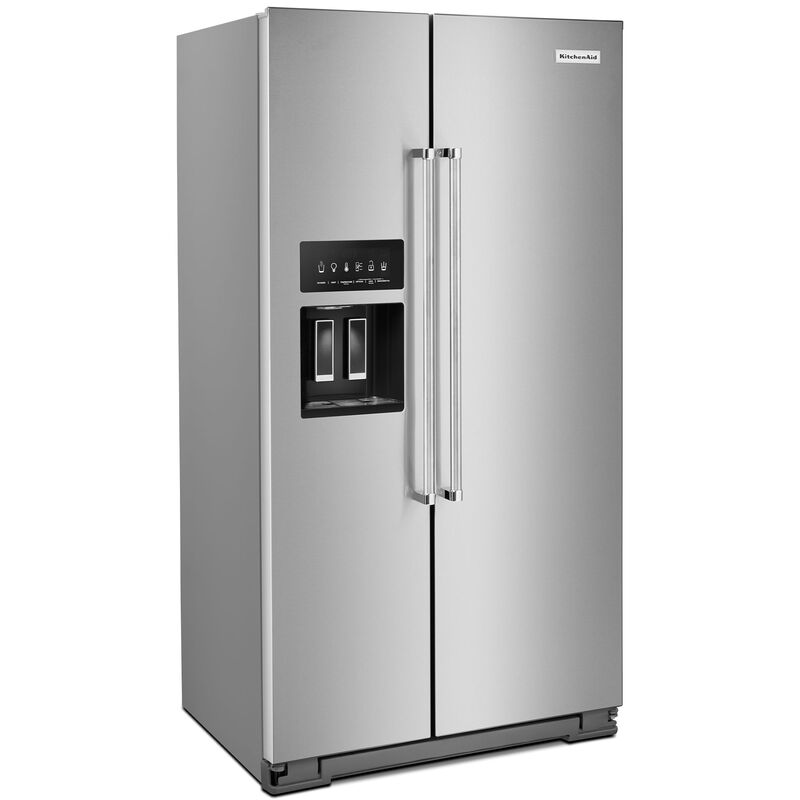 KitchenAid 36 in. 19.9 cu. ft. Counter Depth Side-by-Side Refrigerator With External Ice & Water Dispenser - Stainless Steel, Stainless Steel, hires